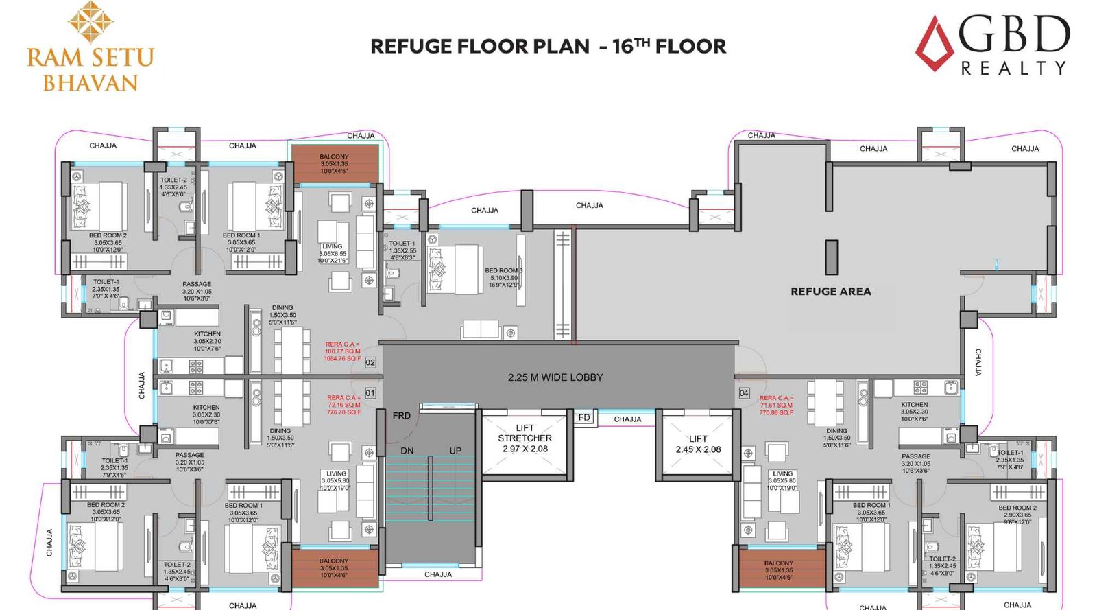 GBD-Ram-Setu-Bhavan-floor-plan-REFUGE FLOOR PLAN - 16TH FLOOR